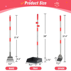 FUSBUNTY 38-inch handle reduces bending during cleanup.