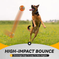 FUSOTO dog ball orange β high bounce for active play and retrieval.