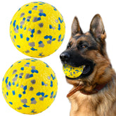 FUSOTO dog balls two-pack in yellow for lively fetch sessions