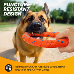 FUSOTO Dog Ring Toy floats on water for beach and pool fetch.