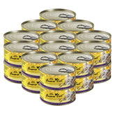 Fussie Cat packaging shows chicken and duck in gravy for a grain-free option.