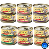 Fussie Cat Super Premium wet food variety cans offer balanced protein options.