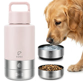 FUYEC dog water bottle 32oz with dual bowls for on-the-go hydration