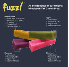 Fuzzl Yak Cheese Himalayan Chew Blueberry: fruity aroma enhances chew time.