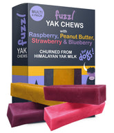 Fuzzl Raspberry yak cheese treats for dogs highlighting a tasty dental-friendly reward