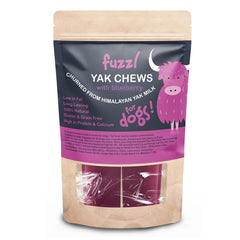 Blueberry pieces visible in Fuzzl Yak Chews add natural flavor.