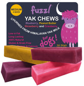 Fuzzl Yak Chews blueberry image: a natural, flavorful dog treat for enrichment