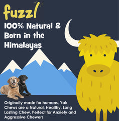 Fuzzl Yak Chews packaging recyclable materials highlight sustainability of dog treats