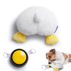 Fuzzwoof Duck Butt Toy emits puff sound for interactive play