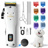 FuzzyFix dog clippers with quiet motor for stress-free grooming.