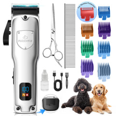 FuzzyFix dog clippers with a quiet motor for calm grooming sessions.