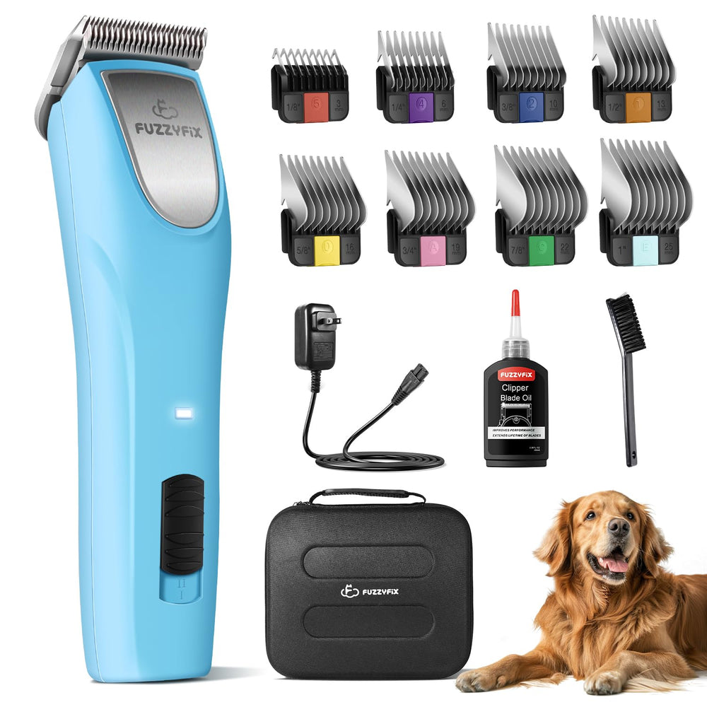 FuzzyFix professional dog clippers 2-speed for thick coats and quiet operation.