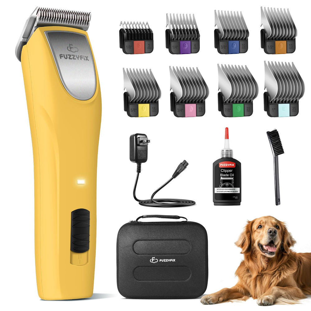 FuzzyFix clippers with quiet motor for calm dog grooming