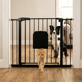 FuzzyNest metal pet gate with cat door fits doorways from 29 to 45 inches