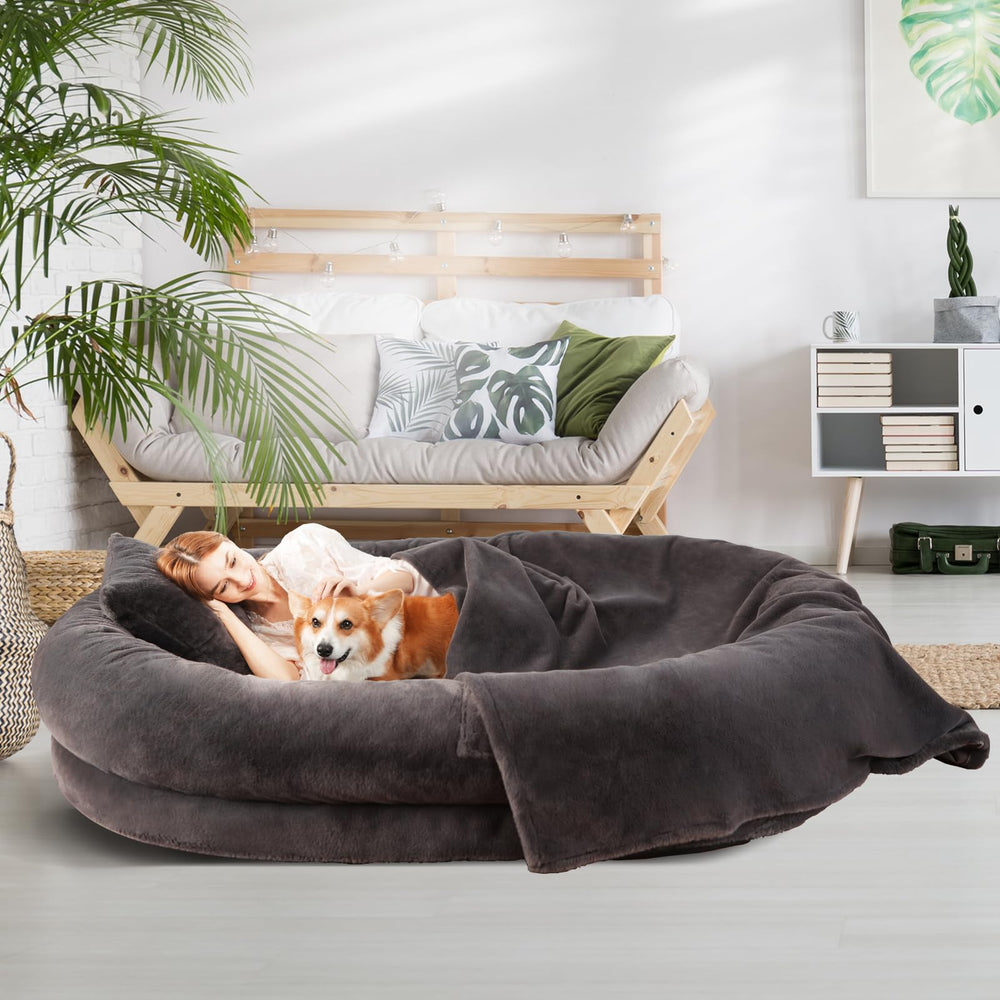 Fvkind giant human bed, 73x56x12 inches, with foam for full-body lounging