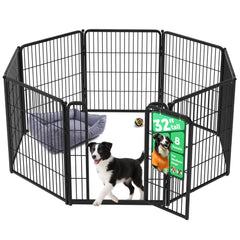 FXW Homeplus Unleashed front view shows sturdy 8-panel frame for safe indoor play.