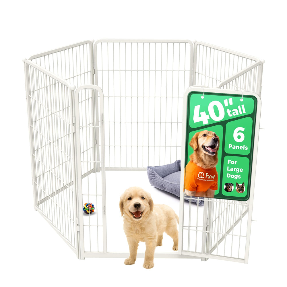 FXW Homeplus Unleashed dog pen assembled in a living room for safe indoor play.