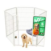 FXW Homeplus Unleashed dog pen assembled in a living room for safe indoor play.