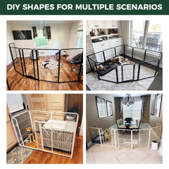 FXW Homeplus Unleashed playpen threshold-gate enables easy access and cleaning.