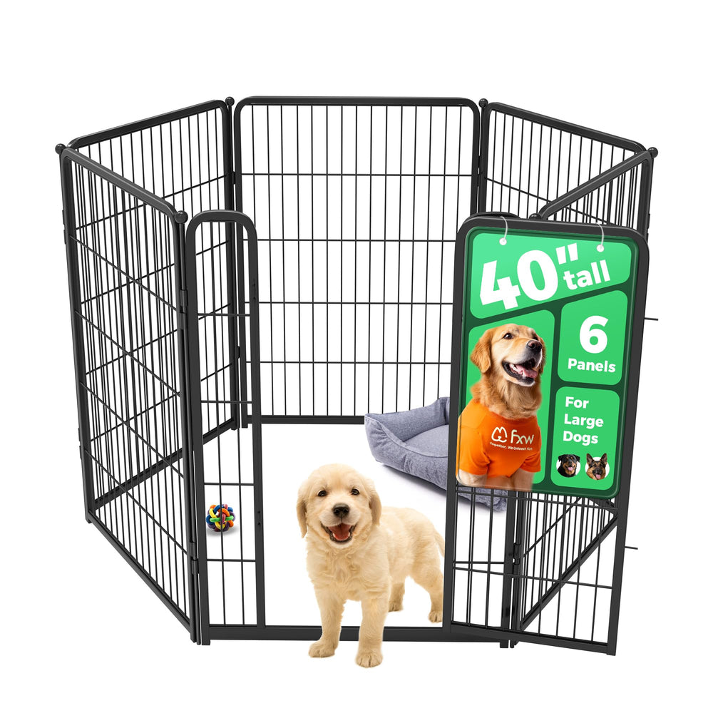 FXW Homeplus Unleashed Playpen with 6 panels, easy assembly for a secure dog setup.