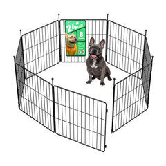 FXW MiniPaws 8-panel playpen assembled for quick indoor setup and portability.
