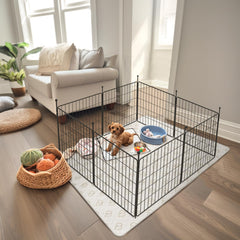 Expandable layout shows flexible space for compact rooms and growing puppies.