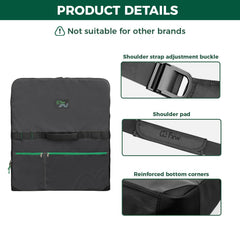 FXW storage bag shoulder strap area showing comfortable, adjustable carrying design