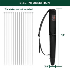 FXW stake bag made of rugged Oxford cloth protects stakes on the go