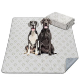 FXW washable dog pad with absorbent layer captures spills for a clean playpen space.