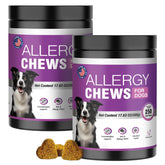 FXZRQJ Dog Allergy Chews package showing 500 pieces for ongoing skin support