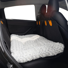 Fykage deluxe plush dog bed mat for car with secure backseat comfort