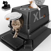 FZGhome stainless steel litter box 24-inch top-entry lid reduces mess