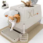 FZGhome XL stainless steel litter box with spacious interior for big cats.