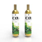FZONE 45g disposable CO2 cartridge front view showing compact cylindrical design for on-the-go use, two-pack.