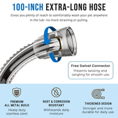 G-Promise 100-inch hose provides extended reach for rinsing.