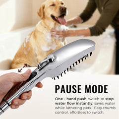 G-Promise integrated brush for gentle scrubbing while rinsing