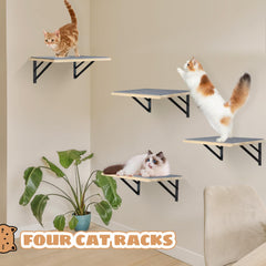 GADKE Burlywood cat shelves scratching pad supports claws during play.