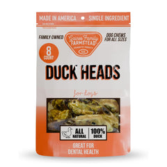 Gaines Family Farmstead Duck Heads for Dogs 8-pack, high-protein, rawhide-free chew.