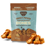 Gaines Family Farmstead peanut butter coated sweet potato dog bones – chewy training treats