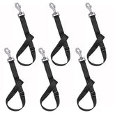 GAITWIN horse bucket strap hangers securing hay nets in stalls for easy feeding access