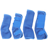 Gallopoff horse fly boots pack-4 in dark blue protect legs during turnout.