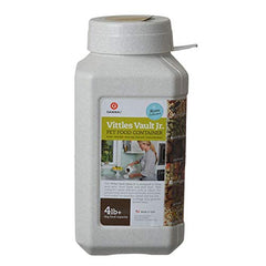 Gamma Vittles Vault pet food container with airtight seal, keeping kibble fresh.