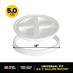 Gamma Seal lid universal fit on different bucket sizes for flexible storage.