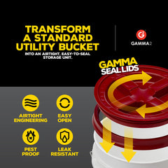 Gamma Seal Lid USA-made construction emphasizes quality craftsmanship for trusted home storage.