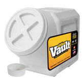 Gamma2 Vittles Vault 60 lb container with closed lid preserves kibble freshness.