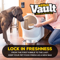 Gamma2 Vittles Vault Outback airtight lid seal demonstrates moisture control for kibble.