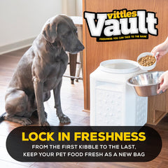 Gamma2 Vittles Vault sealed lid protects against pests and moisture.
