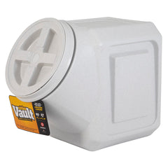 Gamma2 Vittles Vault stackable dog food bin lid keeps kibble fresh and organized.