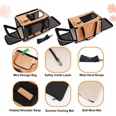 GAPZER Dog Carry Bag with machine-washable faux lambskin liner