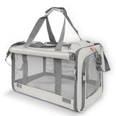 GAPZER large cat carrier front view with roomy interior for comfortable travel.
